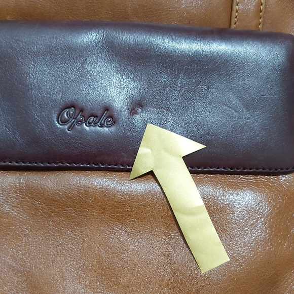 Opale brown & black leather shoulder bag - Picture 2 of 11